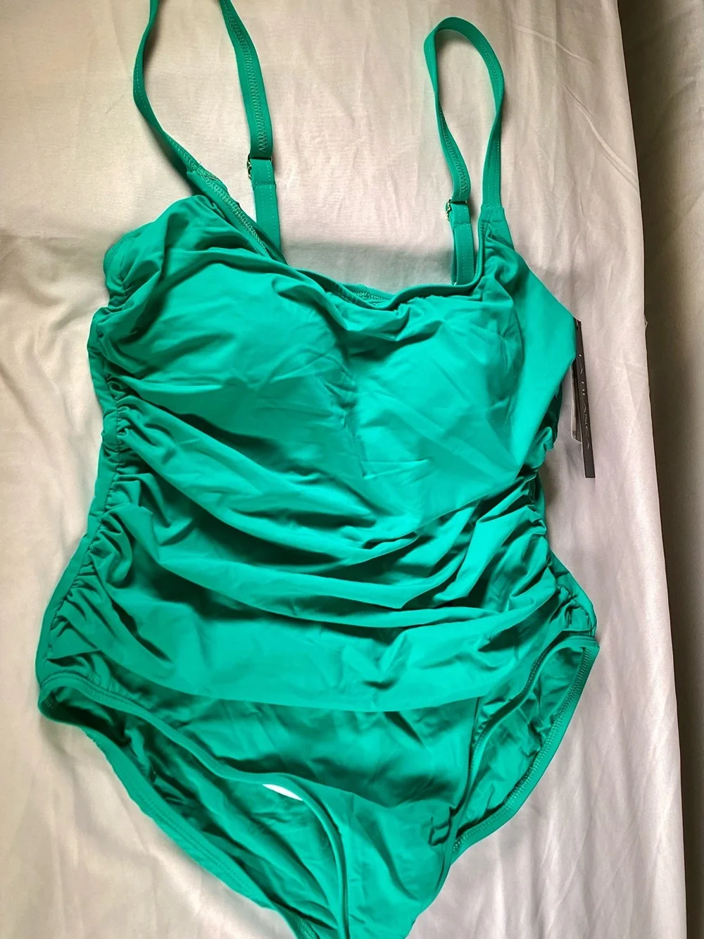 La Blanca Teal Green Ruched Women’s One-Piece Swimsuit